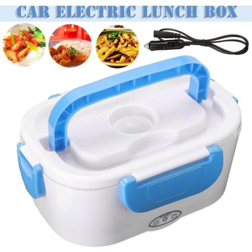 12V Car Electric Heating Lunch Box Plastic Compact Bento Box Food Warmer Container 1.5 L Capaity Portable For Outdoor Picnic