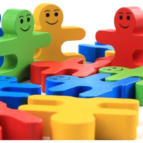16pcs/set Baby Toys Educational balance villain blocks toy Kids DIY Stacking Villain Block Cartoon colorful Balancing Blocks