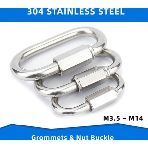 304 Stainless Steel Grommets Safety Buckle Quick Ring Key Ring Nut Buckle Dog Chain Ring Mountaineering Ring Nut Ring