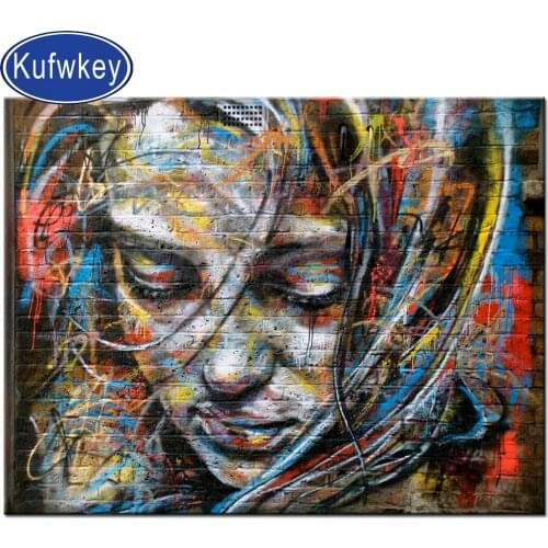 Abstract girl face Diamond painting full Square round drill diamond embroidery 5d diy diamond mosaic personal style wall decor