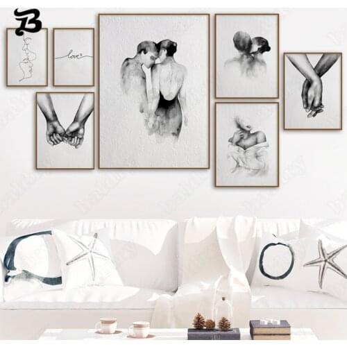Abstract Art Figure Pictures Black and White and Line Art Canvas Painting Nordic Poster and Print Wall Art for Living Room Decor