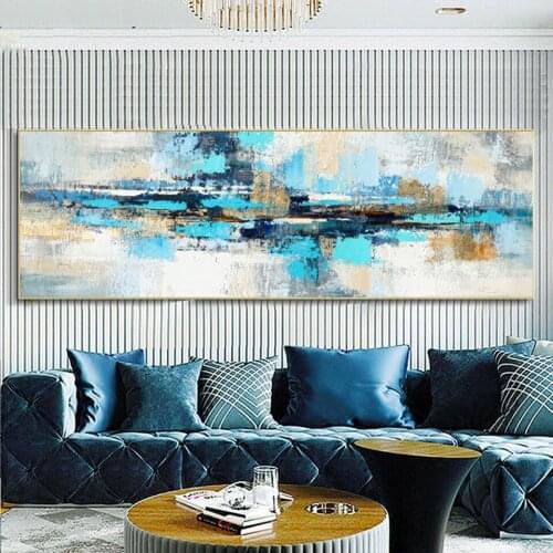 Large Modern Blue Abstract diamond painting full drill square,landscape Diamond Embroidery Handicraft rhinestone Art wall decor