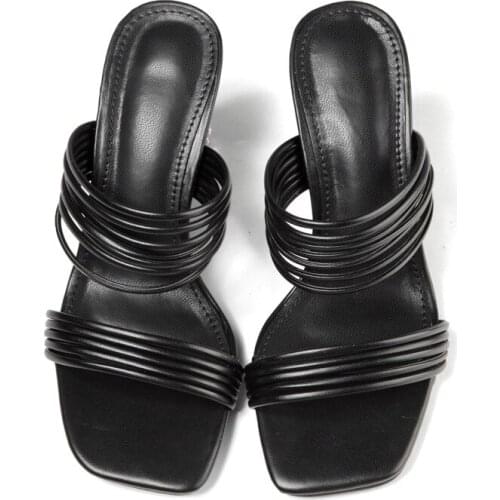 Ladies Fashion Trendy Sandals Women Sexy High Heels Outdoor Streetwear Transparent Crystal High Heel Plus Size Slippers Women