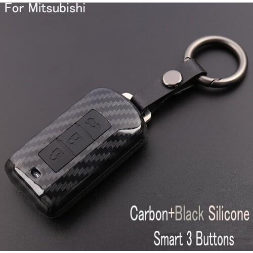 ABS Car Key Case For Mitsubishi Outlander Lancer 10 Pajero Sport L200 ASX RVR Smart Remote Fob Protector Cover Keychain Bag
