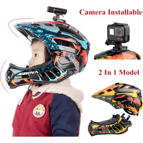 Kids Cycling FullFace Helmet Camera Installable Children Safety Sports Bicycle Helmets With USB Charging Taillight Bike Helmets