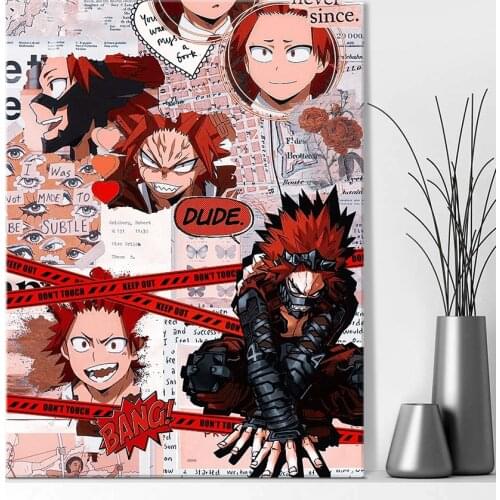 Eijiro Kirishima Red Riot My Hero Academia Anime BNHA Canvas Painting Wall Art Posters Print Living Room Decoration Home Decor