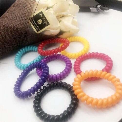 Elastic Hair Bands Spiral Shape Ponytail Hair Ties Gum Rubber Band Hair Rope Telephone Wire Hair Accessories