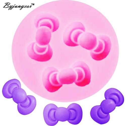 F1010 Epoxy UV Resin Bow Silicone Mold Fondant Cake Decoration 3D DIY Cake Chocolate FDA Silicone Baking Tools moldes silicona