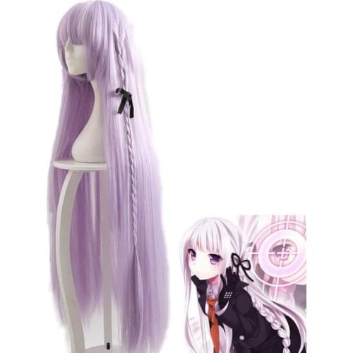 Kirigiri Kyouko Wig Danganronpa: Trigger Happy Havoc Cosplay Long Wig Hair Synthetic Heat Resistant Cosplay Wig Mixed Purple