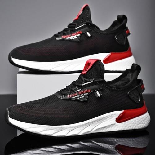 Mens shoes casual summer sneakers outdoor running sports fly woven mesh comfortable breathable light non-slip vulcanized shoes