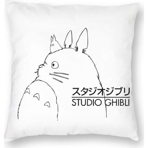 My Neighbor Totoro Studio Ghibli Square Pillowcover Home Decorative Cushion Cover Throw Pillow for Car Double-sided Printing