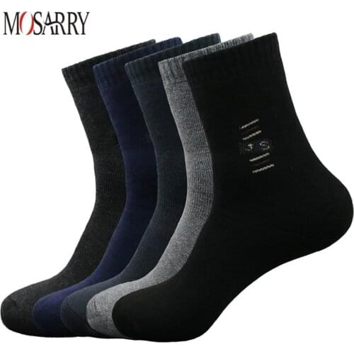 Socks Men Winter Cotton Black Gray Classic Business Casual Crew Socks Warm Thick Excellent Quality Breathable Male Sock meias