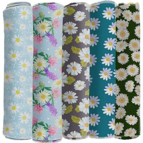 Sunflower Print Polyester Fabric Twill Fabric for DIY Curtain Pillow Sewing Cloth Home Textile 50*145cm