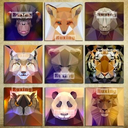 RUXING Tiger,Diamond Painting Cross Stitch,Wall Decor,Diamond Embroidery,Resin Full Square,Animal,Rhinestone,DIY,Diamond Mosaic