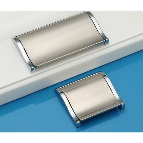 Modern minimalist stealth cabinet door handle free slot wardrobe drawer S-type handle shoe cabinet with flat pull handle 64mm