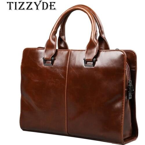TIZZYDE 2018 Man PU Leather Bag Fashion Business Notebook Messenger Bag Mens Satchels Shoulder Travel Crossbody Bag CH94