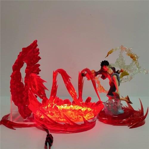 One Piece Luffy Figure Fire Scenes LED Table Lamp for Bedroom Creative Luffy Nighgt Light for Children Christmas Gift Decor LU