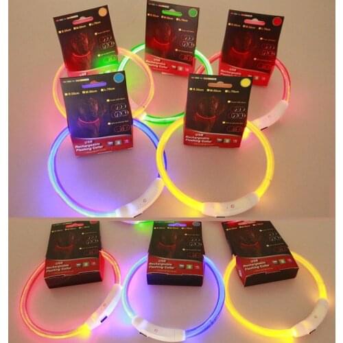 LED Glowing Pets Collars Night Safety Walking Anti-lost Lighting Flashing Necklace For Dog Cat Usb Charging Luminous Pet Collars