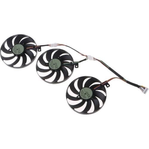 3Pcs 88MM T129215SU 7Pin 12V 0.5A VGA Fan Graphics Card Cooling Fan for ROG STRIX RTX 2080 2080Ti RTX2080 RTX2080Ti