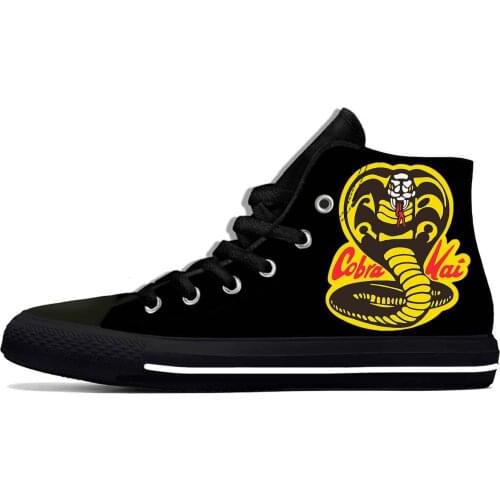 Cobra Kai Strike First Strike Hard No Mercy Cool Casual Cloth Shoes High Top Lightweight Breathable 3D Print Men Women Sneakers