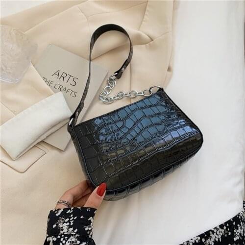 New Crocodile Pattern Handbags Fashion PU Leather Womens Shoulder Bag 2021 Luxury Texture Chain Lock Messenger Bag Wholesale