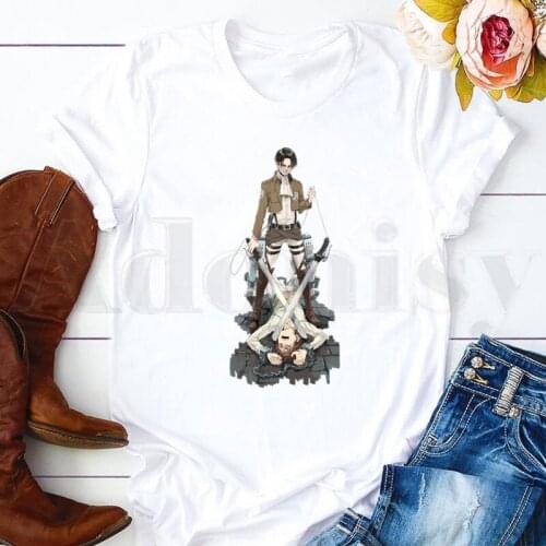 Short Sleeve Female Tops Tees Harajuku VintageT Shirts Anime Final Season Attack on Titan Titans Attack Womens T-shirt