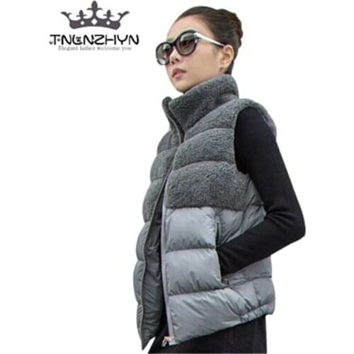 Tnlnzhyn 2019 Autumn Winter Women Vest Jacket Zippers Down Cotton Jacket Causal Sleeveless Waistcoat Vest Coat Warm Vest Y374