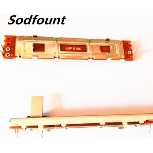 1pcs 88mm mixer fader mono B10K 3-pin B103 straight sliding potentiometer push rod knob handle height 15MM