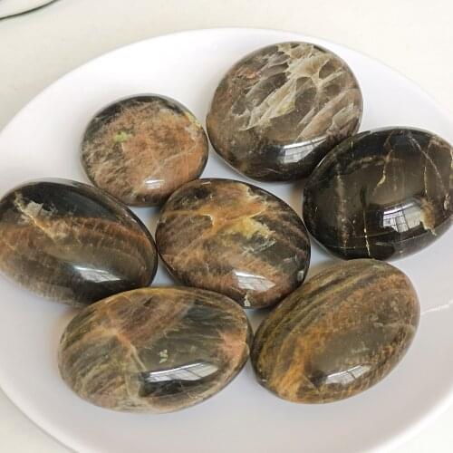 1pc Moonlight Ash Palm Ornaments Healing Crystal Stone Minerale Gemstone For Home Decor