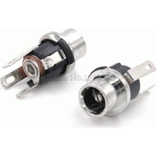 10Pcs DC-025 5.5-2.1MM 5.5x2.1mm DC Socket Without Nut DC Power Jack Socket Female Panel Mount Connector