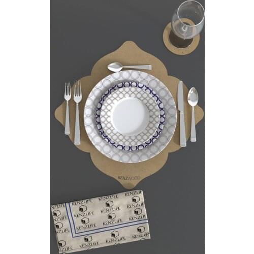 4pcs/set Solid Design Placemats With Coaster Non Slip Table Mats Kitchen Wood Mdf Accessories Home Pad Coaster Dining Table