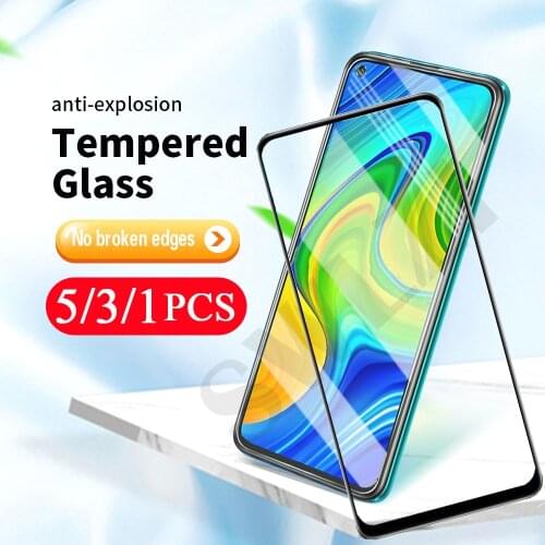 5/3/1Pcs Cover for Redmi 10X 4G Note 10 Pro Max 10S 9 5G 9S 9T 8 8T 7 7S Protective Film Tempered Glass Phone Screen Protector