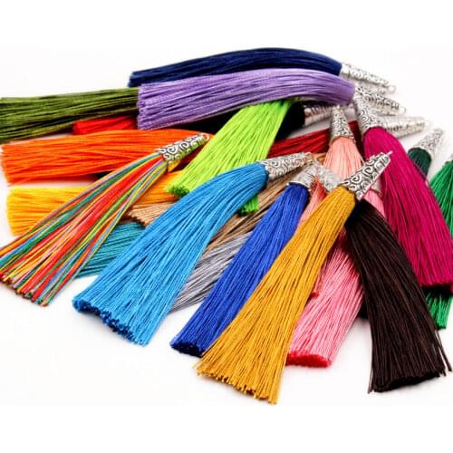 10Pcs 90mm Tassel Metal Hat Accessories DIY Bookmark Pendant Home Apparel Gifts Handmade Decoration Crafts Small Hanging Tassel