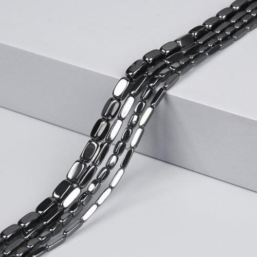 Natural Magnetite Hematite Healing Stone Beads Loose Tube Strip Bead For Jewelry Making Diy Women Men Bracelet Necklace Handmade