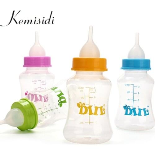 KEMISIDI Puppy Baby Pet Kitten Feeding Bottle 150ml Pet Dog Nursing Feeding Bottle with Cleaning Brush Kit For Milk Dog Cats