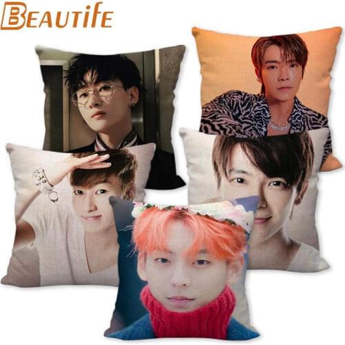 Custom Lee Hyuk Jae Super Junior Pillowcase Wedding Decorative Cotton Linen Pillow Case For Home Pillow Cover 45X45cm One Side
