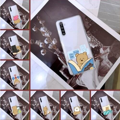 Phone Case For Oppo Realme 5 6 X50 X2 Pro Soft Cute Bear Cartoon For Realme C3 X3 Xt C11 6i X Back Cover Silicone Transparent