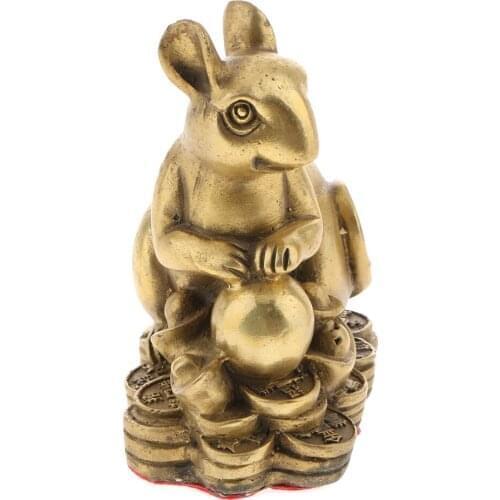 Pure Brass Chinese Feng Shui Decoration 12 Zodiac Animal Collectible Figurine Ornament Luck Money Wealth