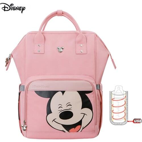 Disney New Diaper Bag Multifunction Thermal Insulation Double Shoulder Fashion Baby Bag For Mom Diaper Nappy Maternity Backpack