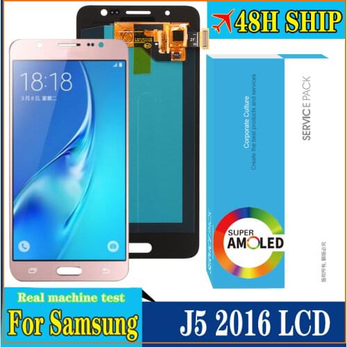 100% Original Amoled 5.2'' Display for Samsung Galaxy J5 2016 J510 J510F Full LCD Touch Screen Digitizer Assembly Repair Parts