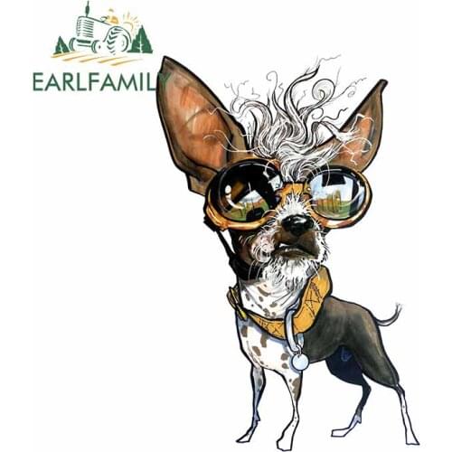 EARLFAMILY 13cm x 8.7cm For Dog Waterproof Car Stickers Personality Creative Decal Auto Air Conditioner Sunscreen Decoration