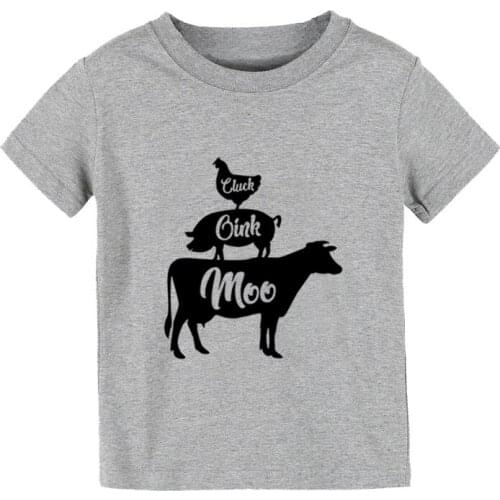 Pig Cow Chicken love animals Print Kids tshirt Boy Girl shirt Children Toddler Clothes Funny Street Top Tees CZ-175
