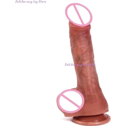 Flexible realistic long dildo silicone anal plug butt plug Erotic penis with suction cup adult sex toys for women