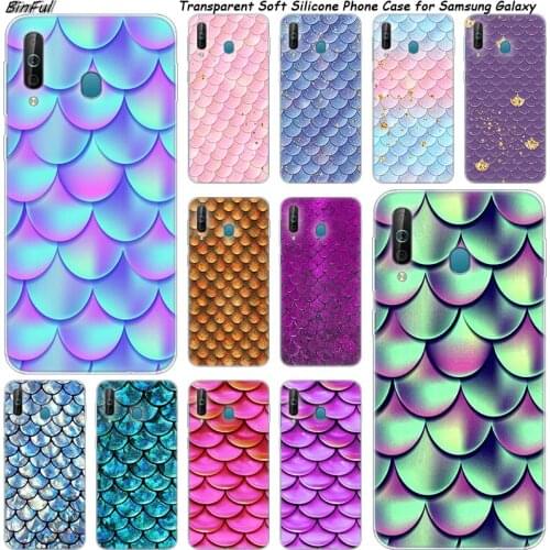 Hot Colorful Fish Scale Silicone Phone Case For Samsung Galaxy A80 A70 A60 A50 A40 A40S A30 A20E A2CORE M40 Note 10 Plus 9 8 5