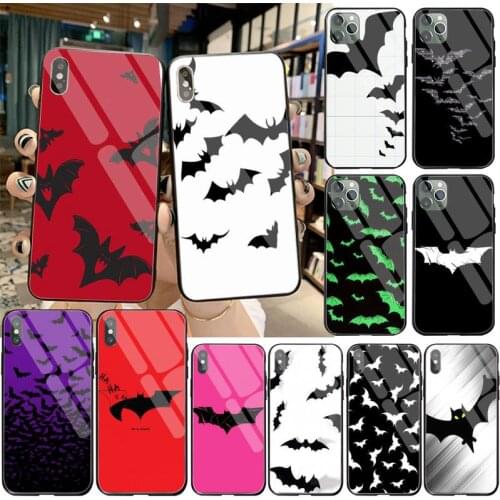 HUAGETOP Goth Vampire Bat Gothic Grunge Cute Phone Case Tempered Glass For iPhone 11 Pro XR XS MAX 8 X 7 6S 6 Plus SE 2020 case
