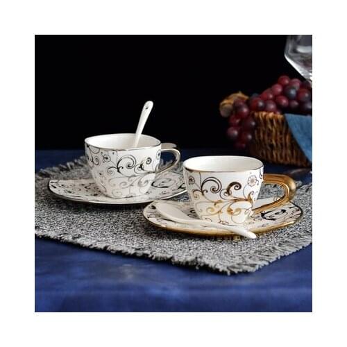 Classic Coffee Cup Art Creative Ceramic Coffee Cup And Saucer Hotel Western Restaurant High-grade Ceramic Home Drinkware