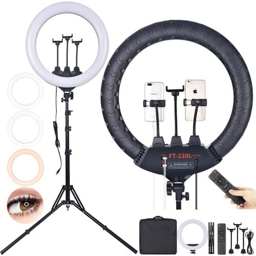 FOSOTO Photographic Light 22/18 Inch Ring Light 3200-5600K Led Ring Lamp With Remote Tripod For Phone Camera Studio Phone Video