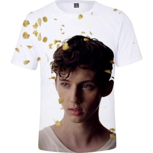 Aikooki Hot Australia Singer Troye Sivan 3D T Shirt Men/Women Summer Fashion Harajuku T-Shirt 3D Print Troye Sivan Short Sleeves