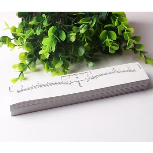 100pcs Disposable Eyebrow Ruler Sticker Adhesive Brow Measurement Ruler Template Stencil Microblading Tool for Beginner