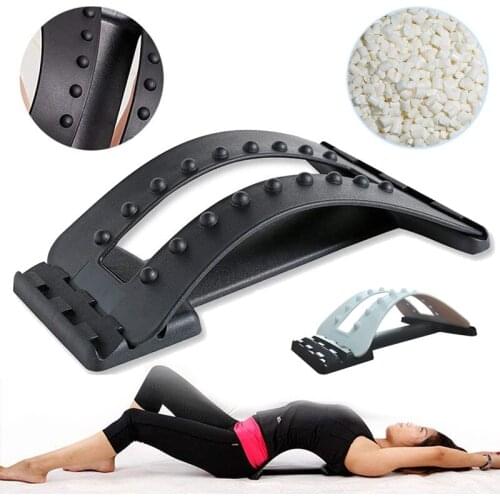 Back Massager Stretcher Fitness Massage Equipment Stretch Relax Stretcher Lumbar Support Waist Spine Pain Relief Chiropractic